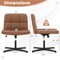 PU Leather Cross-Legged Office Chair with Oversized U-Shaped Seat for Home Office or Vanity